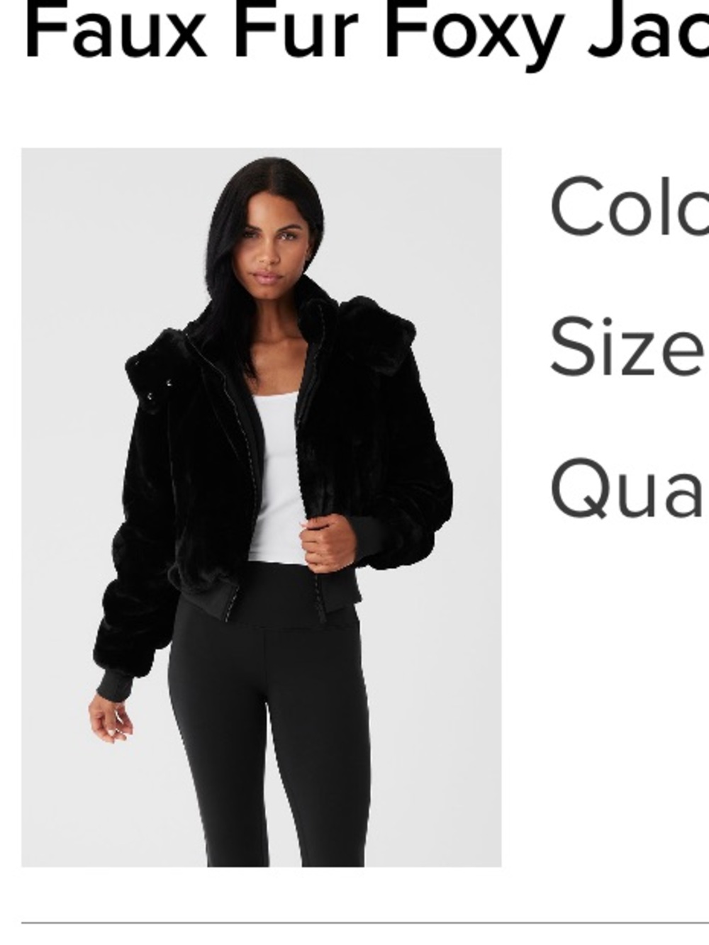 ALO Yoga Black Plush Teddy Jacket with Hood